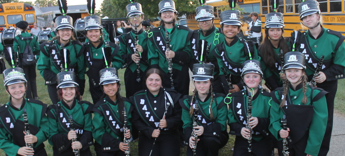 Marching band members at the Jackson Apple Festival